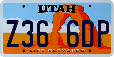 UT license plate Z366DP