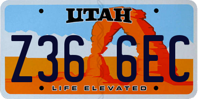 UT license plate Z366EC