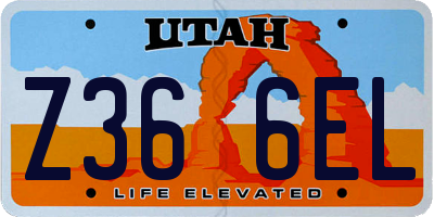 UT license plate Z366EL