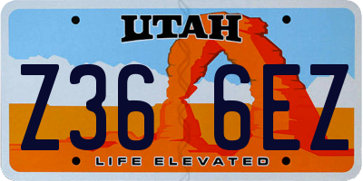 UT license plate Z366EZ