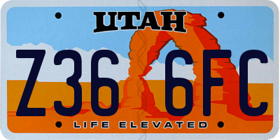 UT license plate Z366FC