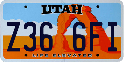 UT license plate Z366FI