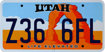 UT license plate Z366FL