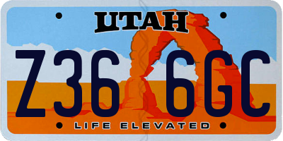 UT license plate Z366GC