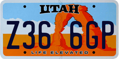 UT license plate Z366GP