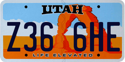 UT license plate Z366HE