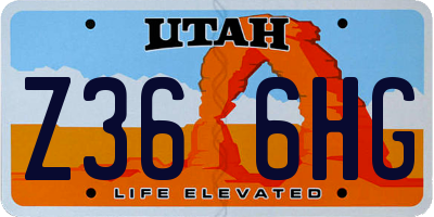 UT license plate Z366HG