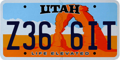 UT license plate Z366IT