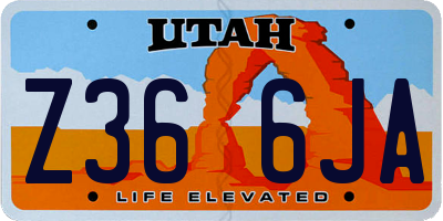 UT license plate Z366JA