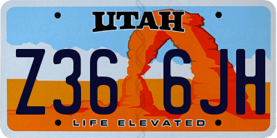 UT license plate Z366JH