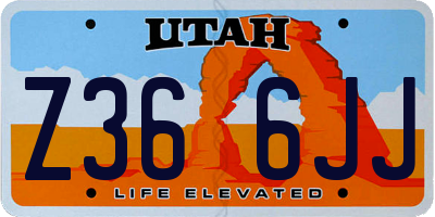 UT license plate Z366JJ