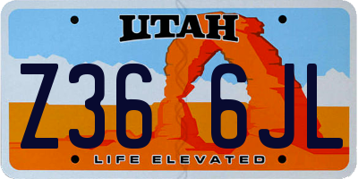 UT license plate Z366JL