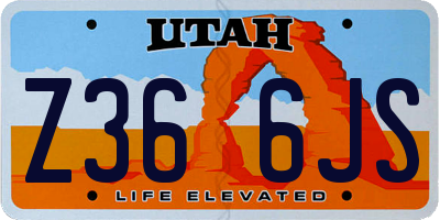 UT license plate Z366JS