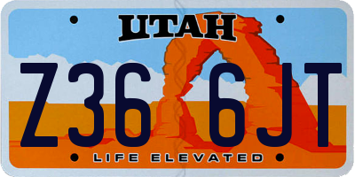 UT license plate Z366JT