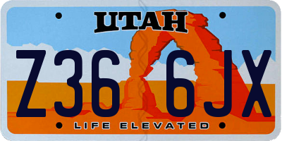 UT license plate Z366JX