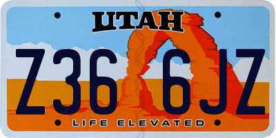 UT license plate Z366JZ