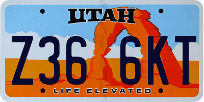 UT license plate Z366KT