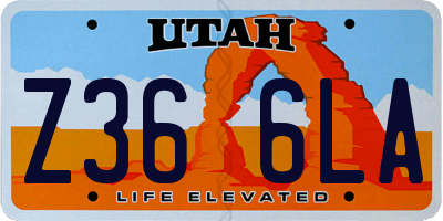 UT license plate Z366LA