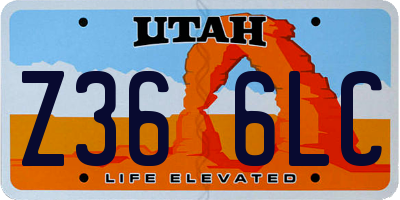 UT license plate Z366LC