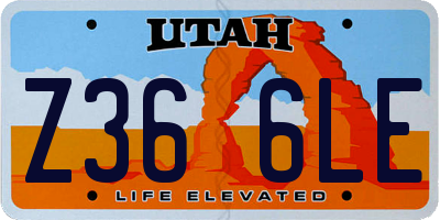 UT license plate Z366LE