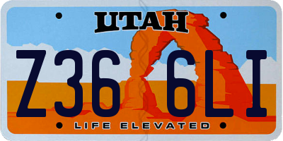 UT license plate Z366LI