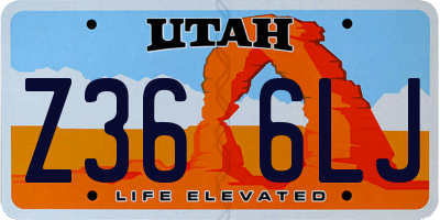 UT license plate Z366LJ