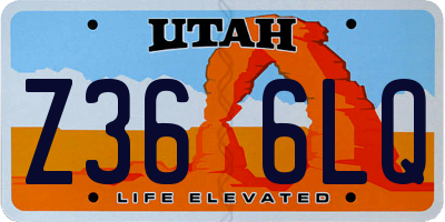 UT license plate Z366LQ