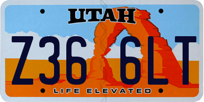 UT license plate Z366LT