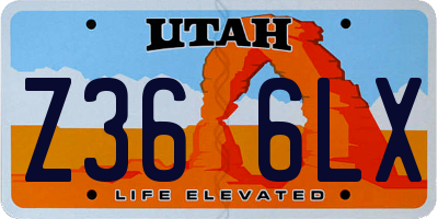 UT license plate Z366LX