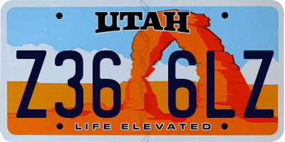 UT license plate Z366LZ