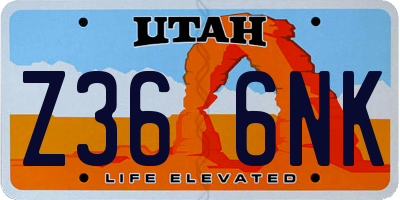 UT license plate Z366NK