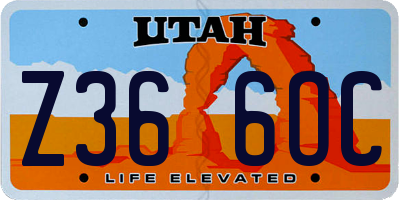 UT license plate Z366OC