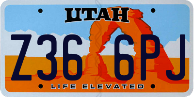 UT license plate Z366PJ