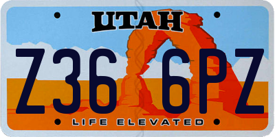 UT license plate Z366PZ