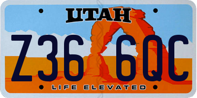 UT license plate Z366QC