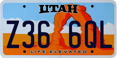 UT license plate Z366QL