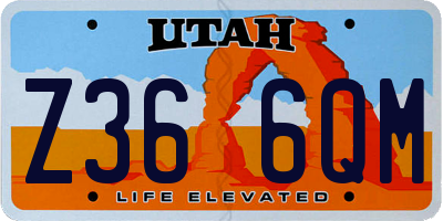 UT license plate Z366QM