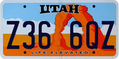 UT license plate Z366QZ