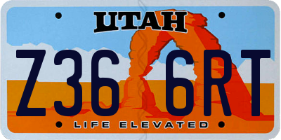 UT license plate Z366RT