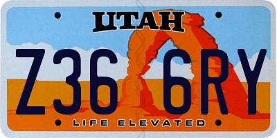 UT license plate Z366RY