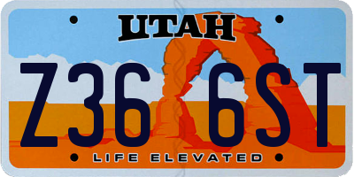 UT license plate Z366ST