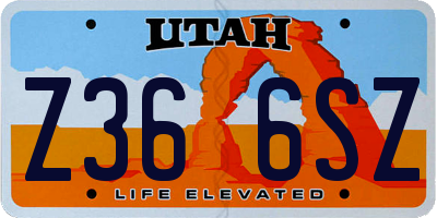 UT license plate Z366SZ