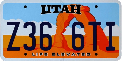 UT license plate Z366TI
