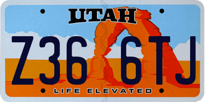UT license plate Z366TJ
