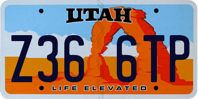 UT license plate Z366TP