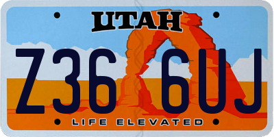 UT license plate Z366UJ