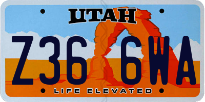 UT license plate Z366WA