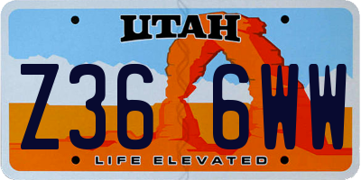 UT license plate Z366WW