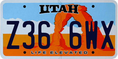 UT license plate Z366WX