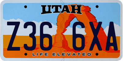 UT license plate Z366XA